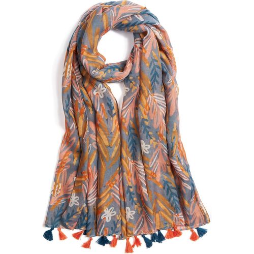Écharpe Pour Femme Légère Et Douce À Imprimé Floral Léopard-Châle Tendance Automne-Hiver Avec Franges.[G466]
