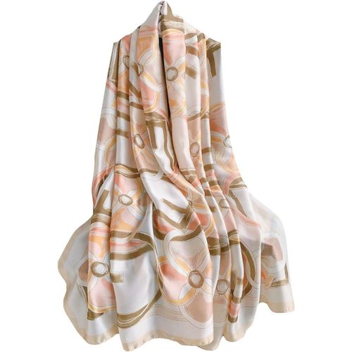 Silk Scarf Women Écharpe En Soie Pour Femmes Shawl Yellow Scarf Stain Neckerchief Head Wrap Thin Scarf Ladies Beach Shawl Vintage Bridal Chiffon Scarf Muslim Colorful Cloth Belt.[G652]