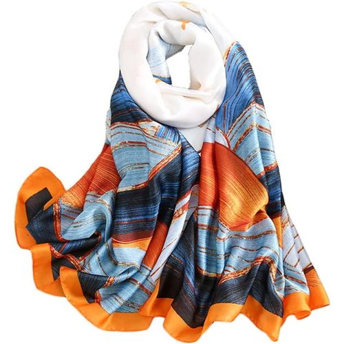Silk Scarf Women Écharpe En Soie Pour Femmes Shawl Yellow Scarf Stain Neckerchief Head Wrap Thin Scarf Ladies Beach Shawl Vintage Bridal Chiffon Scarf Muslim Colorful Cloth Belt.[G649]