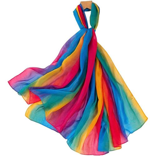 Femme Rainbow Mousseline Foulard Long Echarpe Douces Mince Châle.[G290]