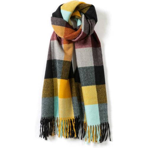 Écharpe En Laine Pour Femme-Écharpes Chaudes D'hiver À Carreaux Pour Femme,Grands Châles Et Écharpes Doux Et Épais Avec Boîte-Cadeau.[G286]