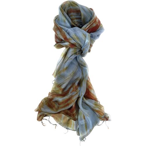 Écharpe 100% Pure Soie Pour Femme Châle Wrap Écharpe En Soie Peinte À La Main.[G298]