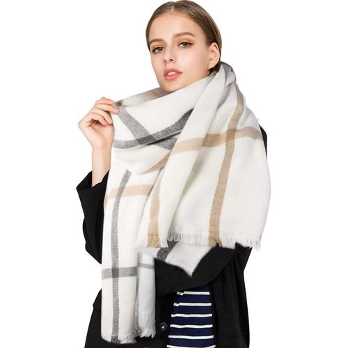 Echarpe Chale A Carreaux Plaid Grand Chaud Elegant Femme Automne Hiver 200 * 70cm.[G471]