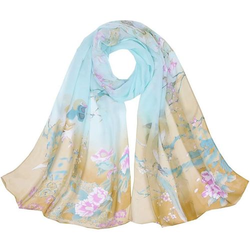 Dames Foulards En Soie Femmes Floral Imprimé Soie Mousseline De Soie Foulard Écharpe Wrap Foulards Foulard 155 * 50cm Châles Tube Écharpe.[G111]
