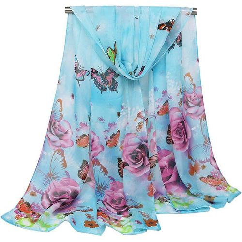 Dames Foulards En Soie Femmes Floral Imprimé Soie Mousseline De Soie Foulard Écharpe Wrap Foulards Foulard 155 * 50cm Châles Tube Écharpe.[G115]