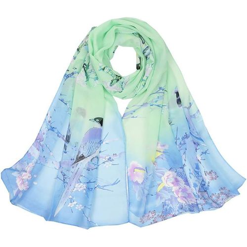 Dames Foulards En Soie Femmes Floral Imprimé Soie Mousseline De Soie Foulard Écharpe Wrap Foulards Foulard 155 * 50cm Châles Tube Écharpe.[G114]
