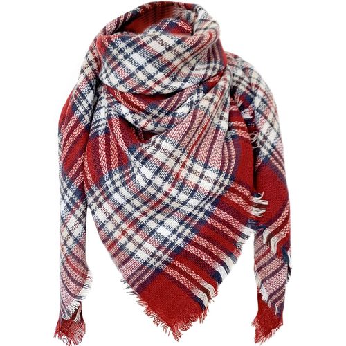 Écharpe Tartan Retro Pour Femmes Écharpe À Carreaux Doux Écharpe Enveloppante Châle Écharpes De Couverture.[G120]