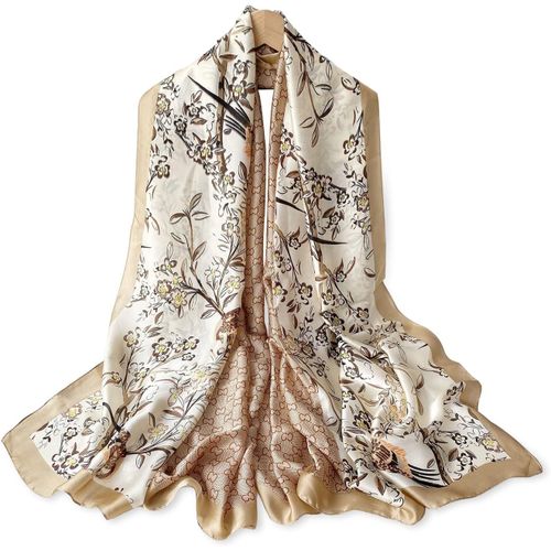 Femme Foulard En Soie Imprimé Animal Paon Cheval Peinture Longue Léger Écharpe Chaude Châle De Protection Solaire Toutes Les Saisons.[G1238]