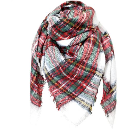 Écharpe Tartan Retro Pour Femmes Écharpe À Carreaux Doux Écharpe Enveloppante Châle Écharpes De Couverture.[G119]