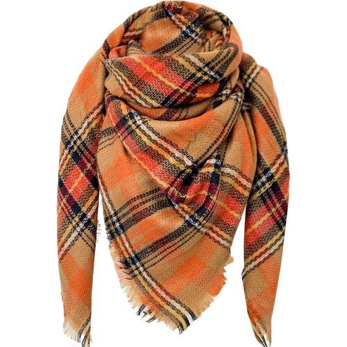 Écharpe Tartan Retro Pour Femmes Écharpe À Carreaux Doux Écharpe Enveloppante Châle Écharpes De Couverture.[G126]
