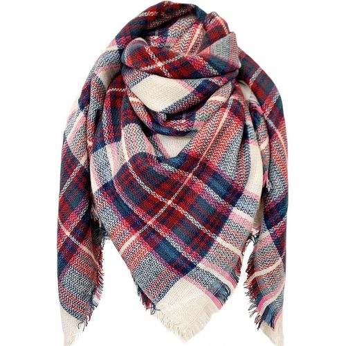 Écharpe Tartan Retro Pour Femmes Écharpe À Carreaux Doux Écharpe Enveloppante Châle Écharpes De Couverture.[G121]