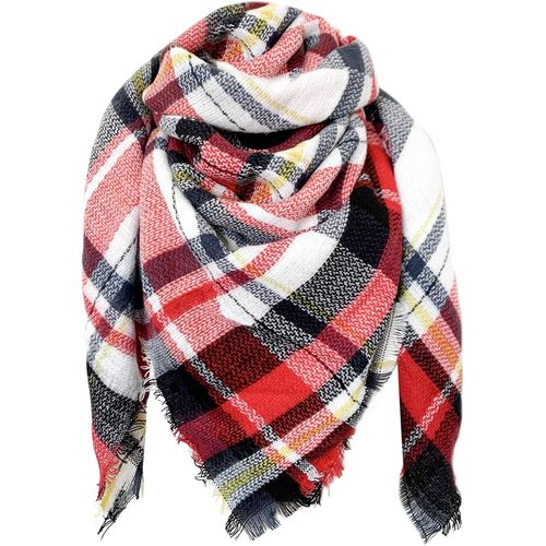 Écharpe Tartan Retro Pour Femmes Écharpe À Carreaux Doux Écharpe Enveloppante Châle Écharpes De Couverture.[G122]