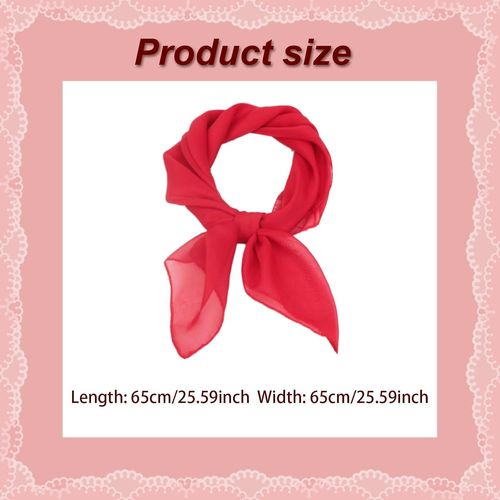 Lot De 2 Foulards Carrés Unis En Mousseline De Soie Pour Femme Rétro Années 50,Écharpes Enveloppantes Pour Femmes,Bandana Doux Et Léger,Écharpes Carrées Pour Femmes,Robe De Soirée Créative