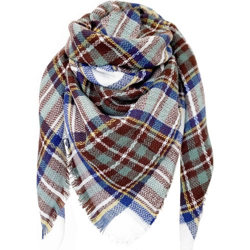 Écharpe Tartan Retro Pour Femmes Écharpe À Carreaux Doux Écharpe Enveloppante Châle Écharpes De Couverture.[G124]