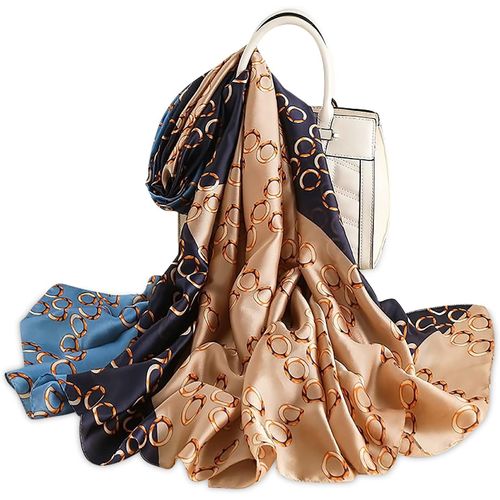Femme Foulard En Soie À Imprimé De Mode Style Élégant Châle Allongé Doux Pour La Peau Écharpe Chaude Écharpe De Protection Solaire Toutes Les Saisons.[G894]