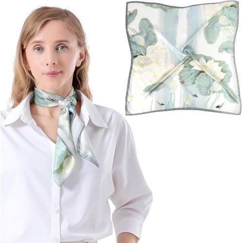 Foulard Femme 100% Soie De Mûrier Écharpe En Soie 68x68 Cm Bandana Pour Adulte.[G713]