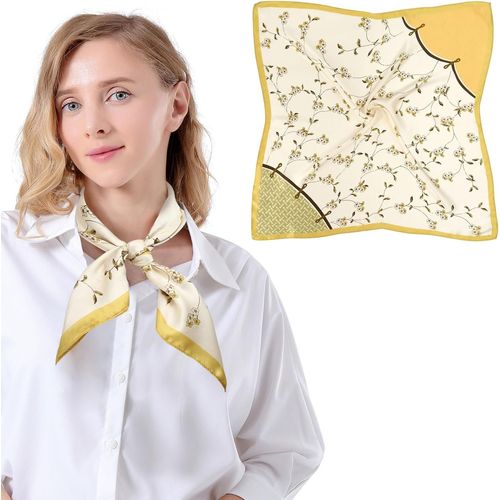 Foulard Femme 100% Soie De Mûrier Écharpe En Soie 68x68 Cm Bandana Pour Adulte.[G715]
