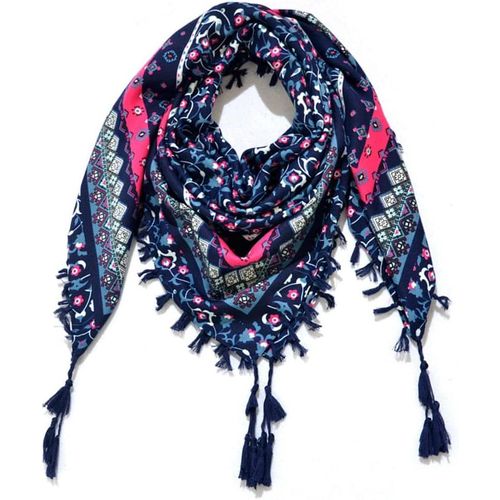 Femmes Rétro Floral Imprimé Foulards Écharpe Bohémien Style Grand Carré De Cou Chaud Châles Cape Couverture 110 * 110cm.[G1274]