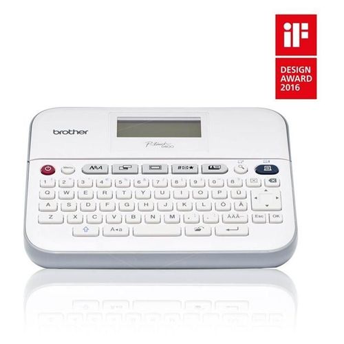 Brother P-Touch PT-D400VP - Étiqueteuse - Noir et blanc - transfert thermique - Rouleau (1,8 cm) - 180 dpi - jusqu'à 20 mm/sec - outil de coupe - impression par 5 lignes - blanc, gris clair