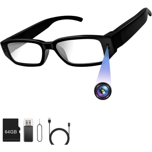 Camera Espion, 64Gb Mini Lunette Espion, 1080P Hd Camera Cachee Lunettes Portable Enregistreur Vidéo Caméscope Prise De Photos Pour Intérieur Extérieur[CAM6261667]
