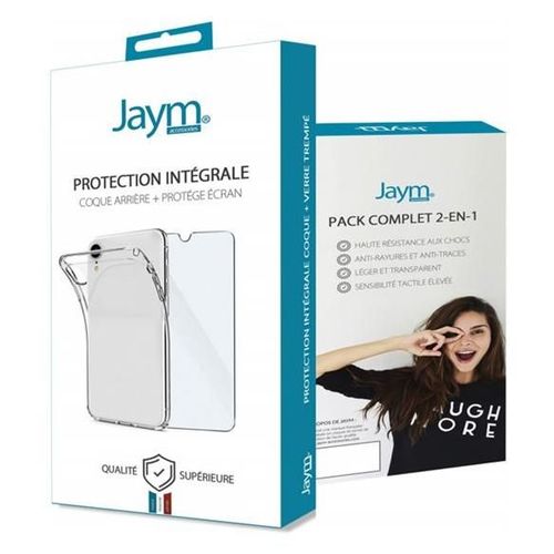 Jaym - Coque De Protection Pour Téléphone Portable - Pack Complet - Polyuréthanne Thermoplastique (Tpu) - Transparent - Avec Protection D'écran En Verre Trempé 2.5d (9h) - Pour Apple Iphone 13...