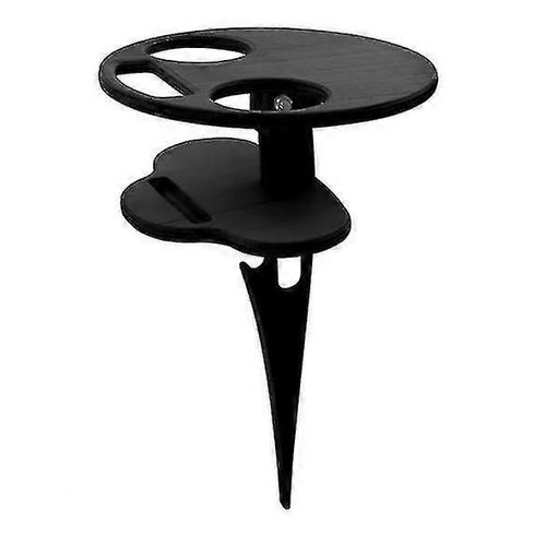 2 En 1 Plage Pliante En Bois Table De Pique-Portable Randonnée Avec Porte-Verre À Vin, Mini Table Pour La Randonnée, Camping
