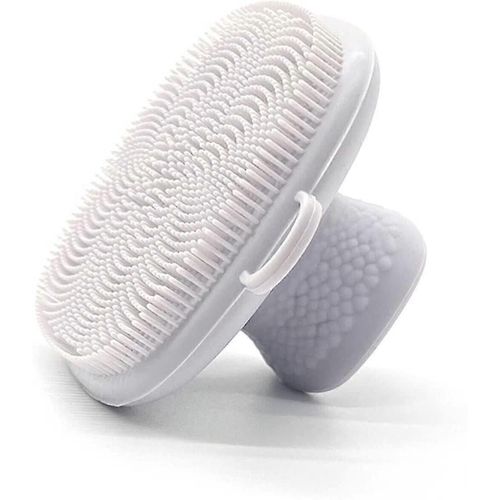 Brosse Nettoyante Pour Le Visage En Silicone Avec Poignée Douce Pour Un Nettoyage En Profondeur Et Des Soins De La Peau Pour Exfolier En Douceur, Éliminer Les Points Noirs, Massage (Blanc)