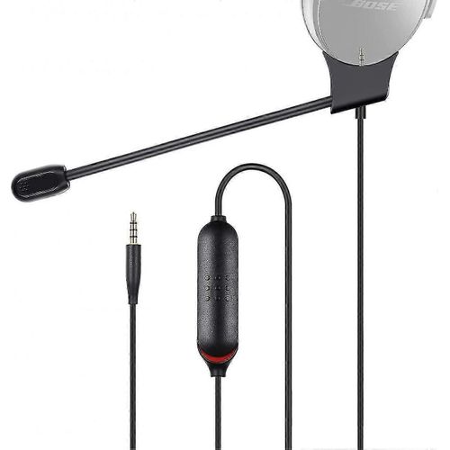 Pour Qc35 Mic Remplacement pour Bose Quietcomfort 35 Bluetooth Casque sans fil antibruit, câble de microphone de perche détachable avec commutateur muet Wor