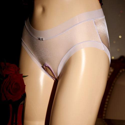 Culotte transparente pour femmes,sous-vêtements transparents,entrejambe  ouvert,lingerie pour filles - Type Violet-Closed crotch