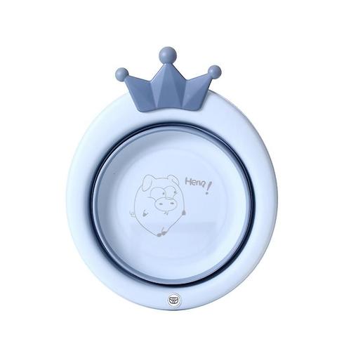 Bassin Pliant En Silicone, Dessin Animé Mignon, Lavabo Pour Bébé, Bassin Rétractable Pliant, Bleu Ciel