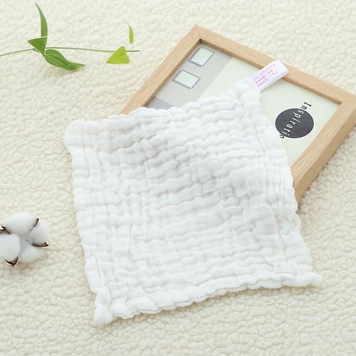 Serviette Carrée En Coton À Bulles, Serviette De Salive Pliable En Gaze, Serviette À Main Pour Bébés Et Jeunes Enfants, Petite Serviette Imprimée À 6 Couches, Blanche