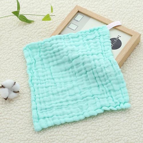 Serviette Carrée En Coton À Bulles, Serviette De Salive Pliable En Gaze, Serviette À Main Pour Bébés Et Jeunes Enfants, Petite Serviette Imprimée À 6 Couches, Vert