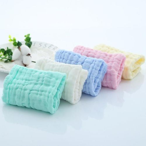 Serviette Carrée En Coton À Bulles, Serviette De Salive Pliable En Gaze, Serviette À Main Pour Bébés Et Jeunes Enfants, Petite Serviette Imprimée À 6 Couches Rose