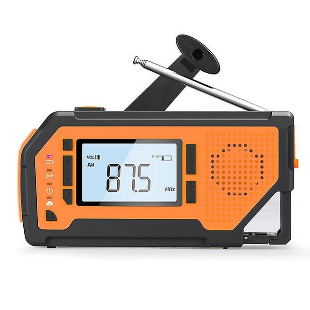 Manivelle Solaire D'urgence Noaa Alerte Météo Radio Am/Fm/Mini Radio Double Bande Lumière Led Alarme Sos Chargeur De Téléphone Récepteur Radio Orange