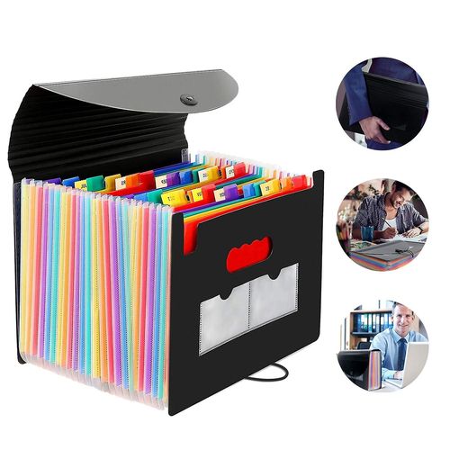 Classeur Extensible À 24 Poches/Organisateur De Fichiers En Accordéon Avec Couverture Extensible