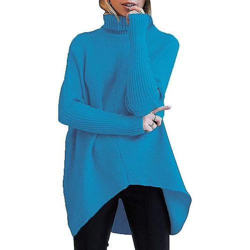 Pull Long À Col Roulé Pour Femme, Manches Chauve-Souris, Décontracté, À La Mode, Xl, Couleur 8