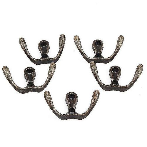 Double Broche Vêtements Manteau Robe Sac À Main Chapeau Crochet Antique Bronze5pcs)