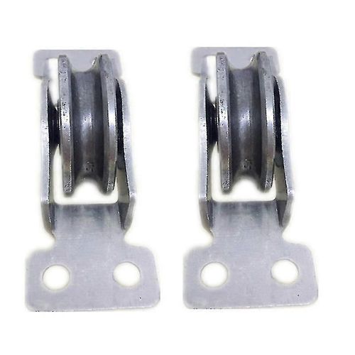 2pcs Acier Inoxydable 1,3 Pouces Double Roulement Poulie Lourde Porte Coulissante Roue Coulissante Mobile Faire