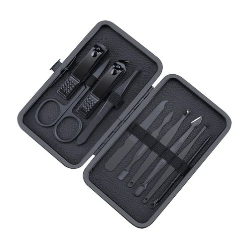 10pcs Ensemble De Manucure Avec Case Pédicure Professionnelle Set Coupe-Ongles Kit De Toilettage De Salon En Acier Inoxydable Pour Hommes Femmes Parents Patient Âgé Voyage Ongle 