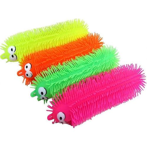 4 Pcs Clignotant Lumière Sur chenilles extensibles, Squishy Stress Balls Jouet, Anxiété Et Stress Relief Jouets Pour Adultes Adolescents Enfants (Couleur aléatoire)
