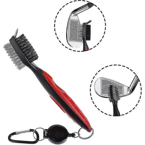 Golf Club Groove Cleaner, Golf Brush Golf Club Brush, Golf Club Brush Groove Cleaner, Golf Club Brush Avec Mousqueton À Tyrolienne Pour Nettoyer Le Visage Du Club