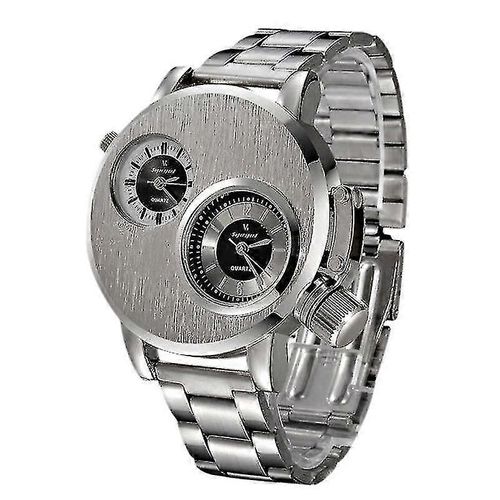 Nouvelle Homme Acier Inoxydable Date Sport Militaire Quartz Analogique Montre-Bracelet