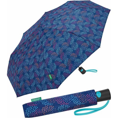 Ershi-Benetton Parapluie De Poche Automatique Pop Dots Bleu, Pop Dots Bellwether Blue, 95 Cm[1793]