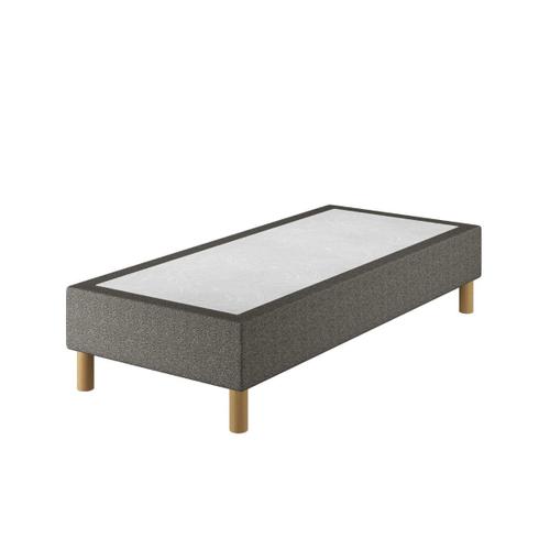 Le Roi Du Matelas - Sommier Tapissier Cronos Gris - 80x200 Cm - Cadre Bois Massif Recouvert De Tissu - Lattes Bouleau / Hêtre - Soutien Ferme