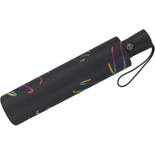 Ershi-Parapluie Automatique Rainbow Swirls Pour Femme, Noir , Taschenschirm Auf-Zu-Automatik[2926]