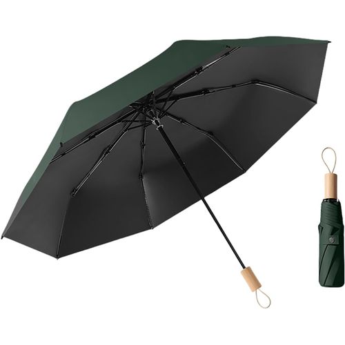Ershi-Parapluie Pliable Compact De Style Nordique Avec Revêtement En Tissu Et Poignée En Bois , /Léger Et Portable/8 Baleines/Peti[2742]