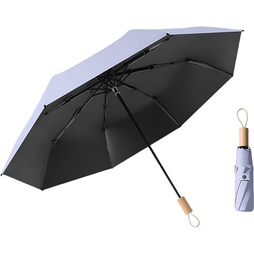 Ershi-Parapluie Pliable Compact De Style Nordique Avec Revêtement En Tissu Et Poignée En Bois , /Léger Et Portable/8 Baleines/Peti[2743]