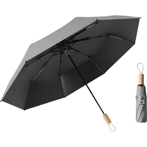 Ershi-Parapluie Pliable Compact De Style Nordique Avec Revêtement En Tissu Et Poignée En Bois , /Léger Et Portable/8 Baleines/Peti[2748]