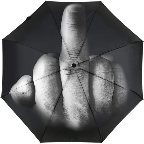Ershi-Parapluie De Doigt Du Milieu Parapluie Pliant Drôle Cadeaux De Doigt Du Milieu Du Milieu Créatif, Noir, Medium, Noir, Medium[1244]