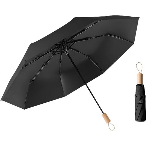 Ershi-Parapluie Pliable Compact De Style Nordique Avec Revêtement En Tissu Et Poignée En Bois , /Léger Et Portable/8 Baleines/Peti[2746]
